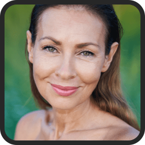 Smiling woman with healthy lifestyle and wellness routine concept